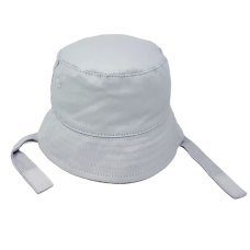 0193X-Silver: Infants Plain Silver Bucket Hat With Chin Strap (1-4 Years)